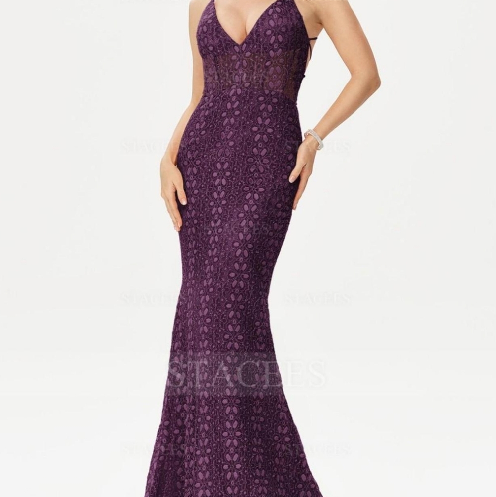 Stacee's Floral Lace Prom Dress- Size 4